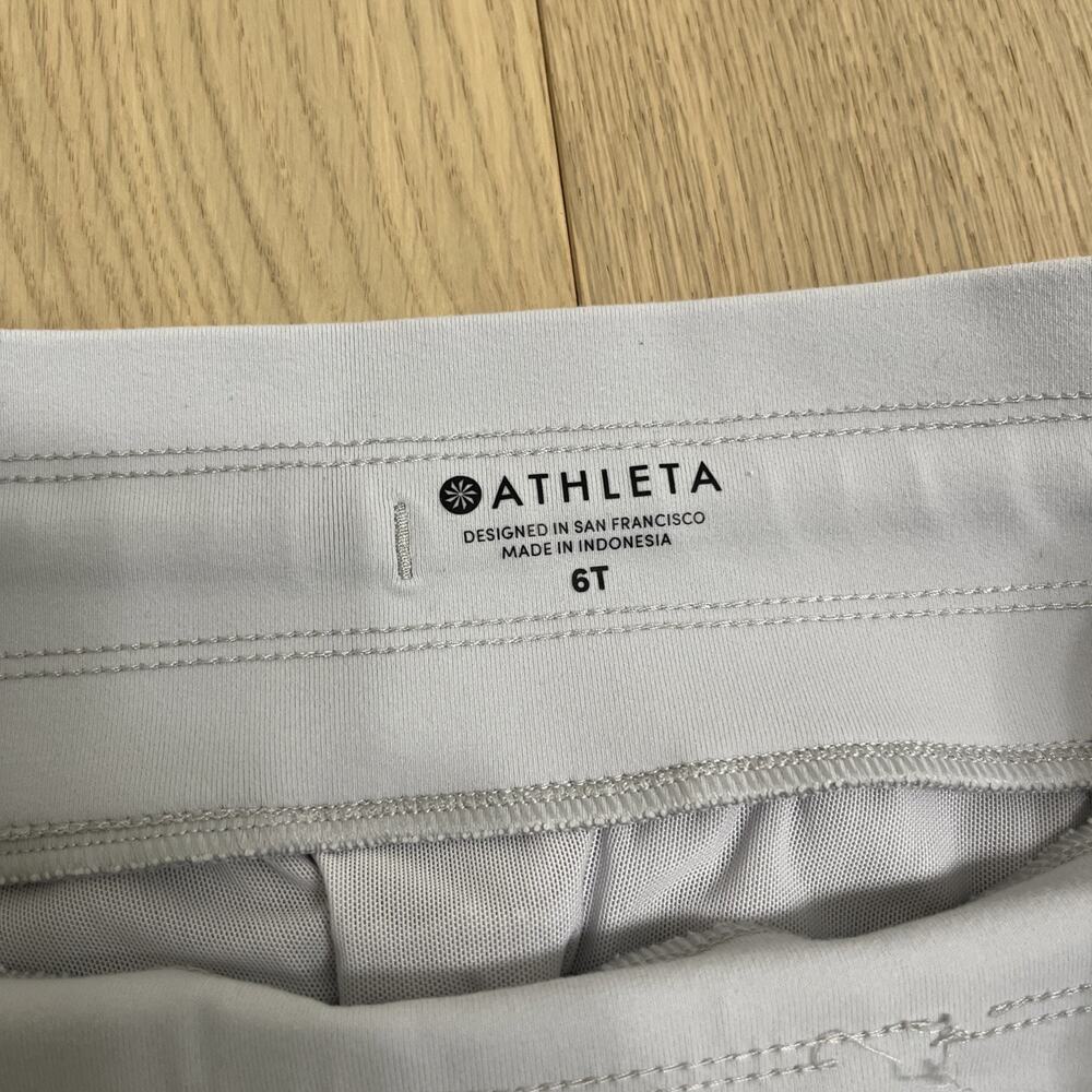 Athleta Pants Women Size 6T Gray Joggers Zip Pockets Stretch Activewear Nylon - Picture 6 of 10
